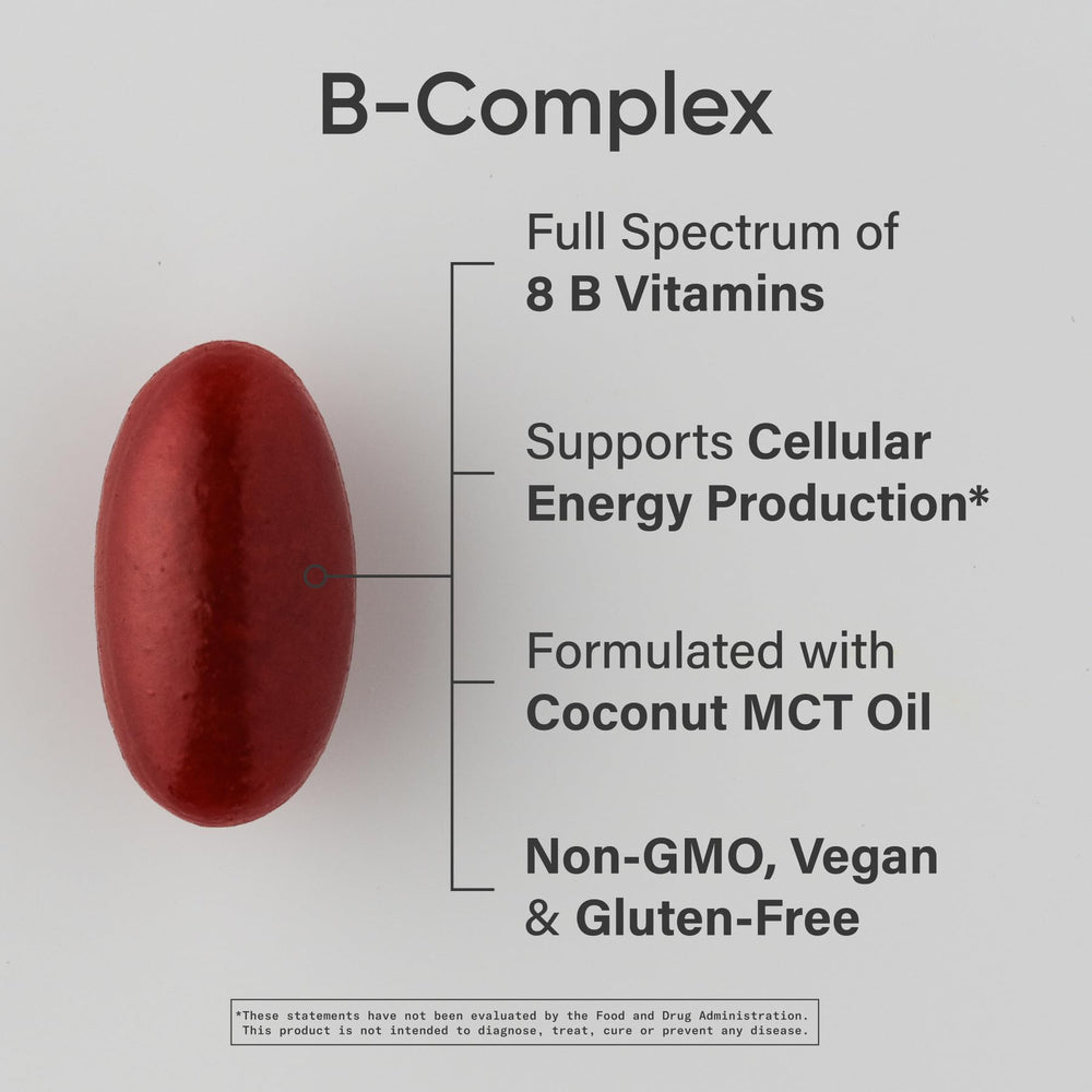 Close-up of B vitamins listed on the bottle including Biotin, Niacin, and B12.