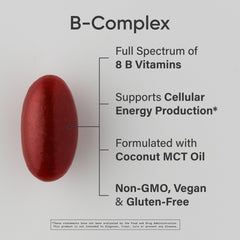 Close-up of B vitamins listed on the bottle including Biotin, Niacin, and B12.