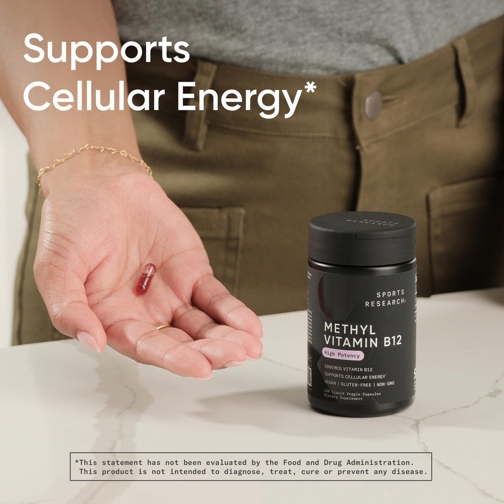 Graphic illustrating energy metabolism and B12 role