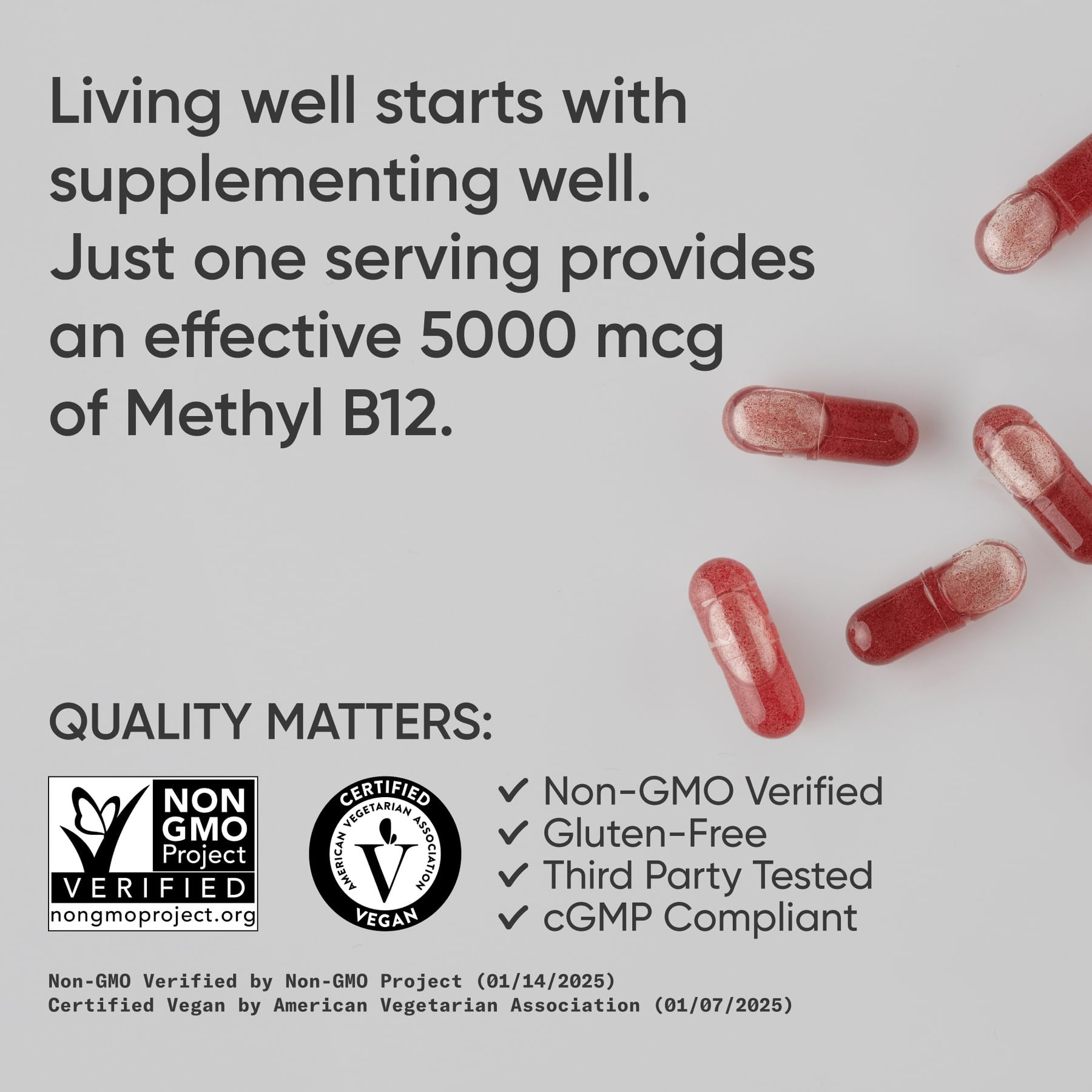 Non-GMO Project Verified label for Sports Research B12 supplement