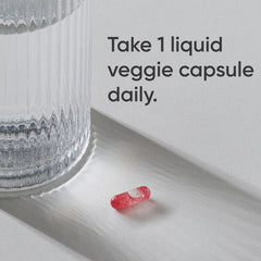 Carrageenan-free vegan liquid veggie capsule close-up