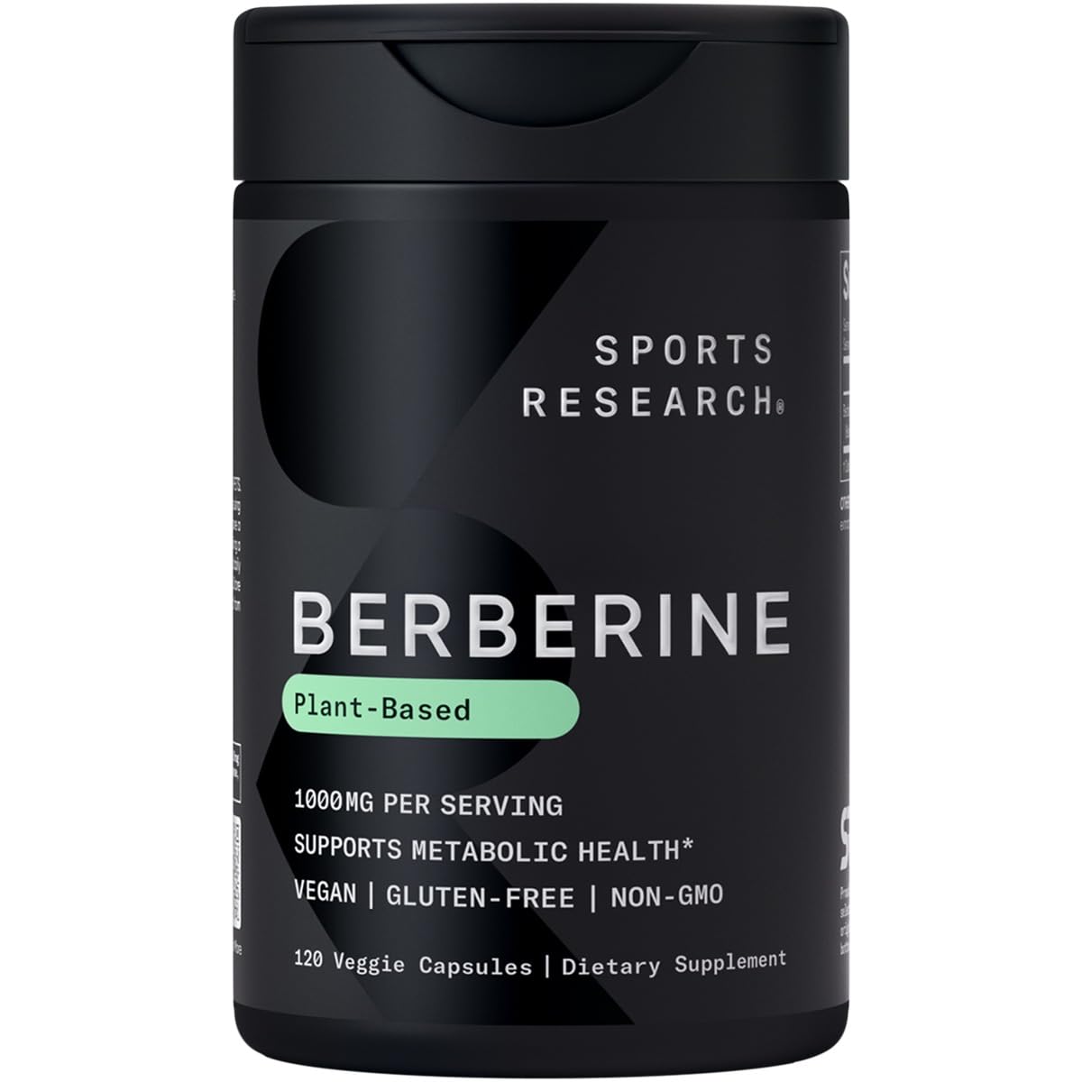 Sports Research Berberine 500mg 120 vegan capsules front view