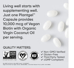 Organic coconut oil in Biotin softgels