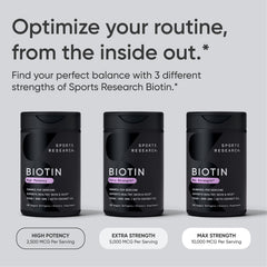 Sports Research logo on Biotin bottle