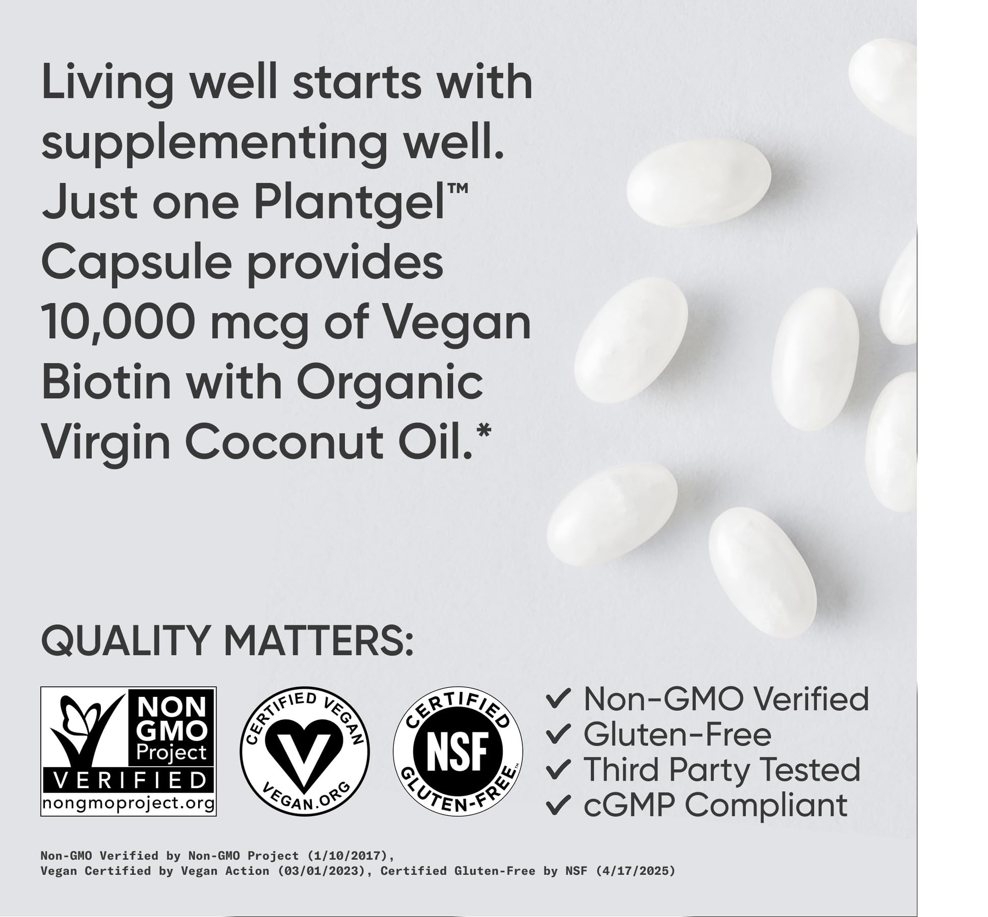 Plantgel vegan capsule with organic coconut oil