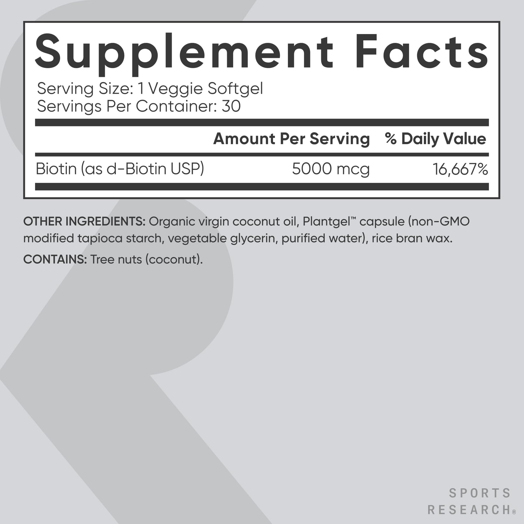 Non-GMO gluten-free soy-free biotin capsules