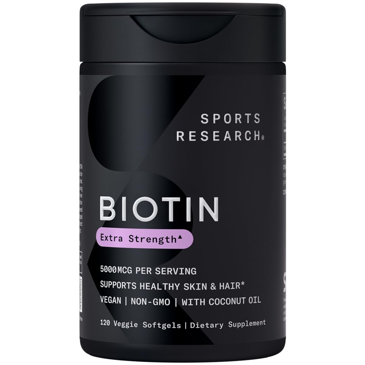 Hero image of Sports Research Biotin 5000 mcg Organic Coconut Oil