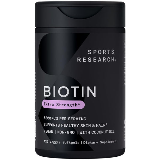 Hero image of Sports Research Biotin 5000 mcg Organic Coconut Oil