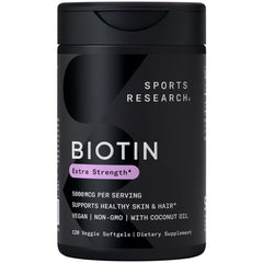 Hero image of Sports Research Biotin 5000 mcg Organic Coconut Oil