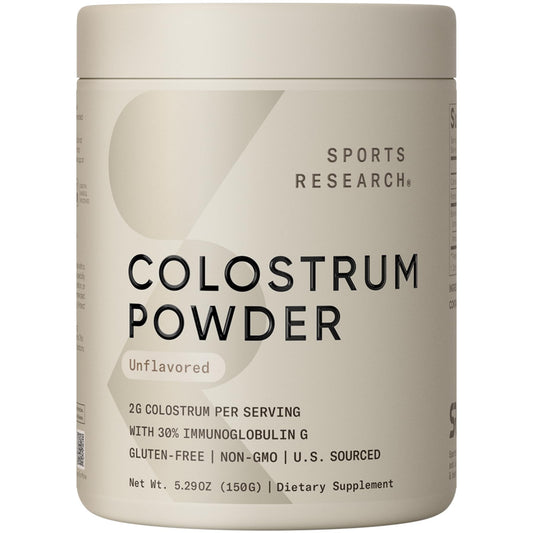 Sports Research Bovine Colostrum Powder container, unflavored, 75 servings