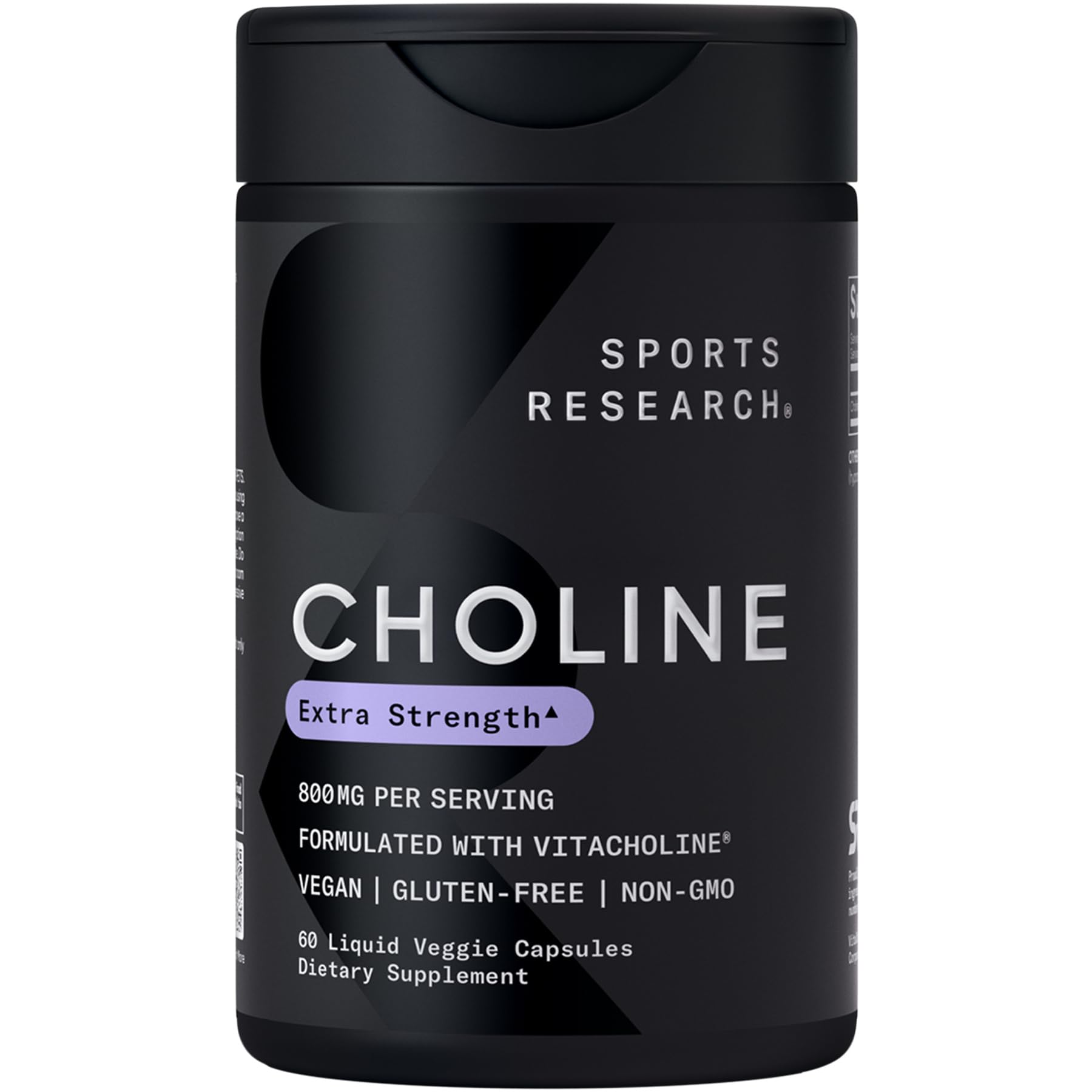 Sports Research Choline 800 mg bottle front view