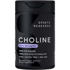 Sports Research Choline 800 mg bottle front view