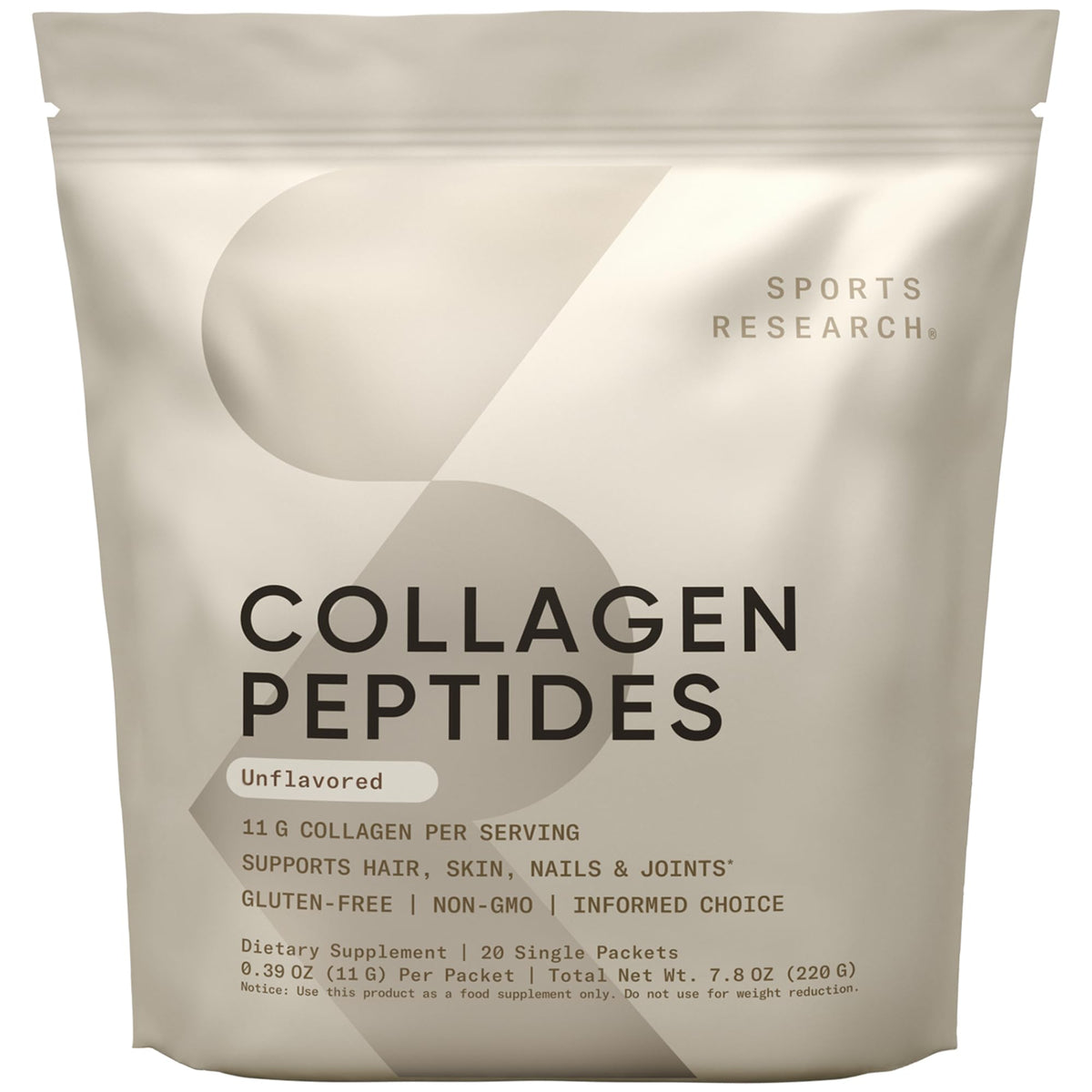 Sports Research Collagen Peptides bottle front