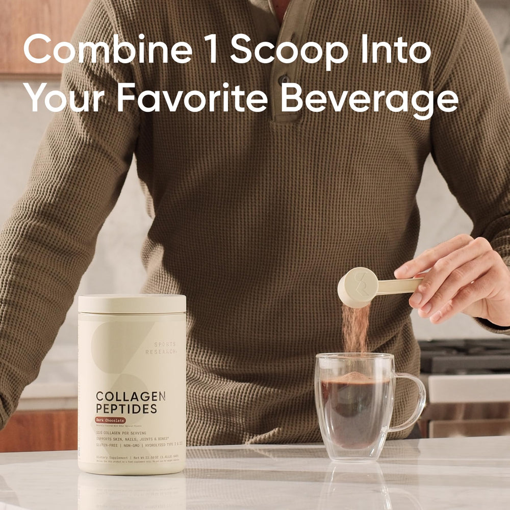 Dark chocolate collagen powder canister