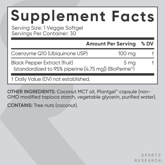 Close-up of CoQ10 veggie softgel capsule
