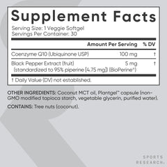 Close-up of CoQ10 veggie softgel capsule