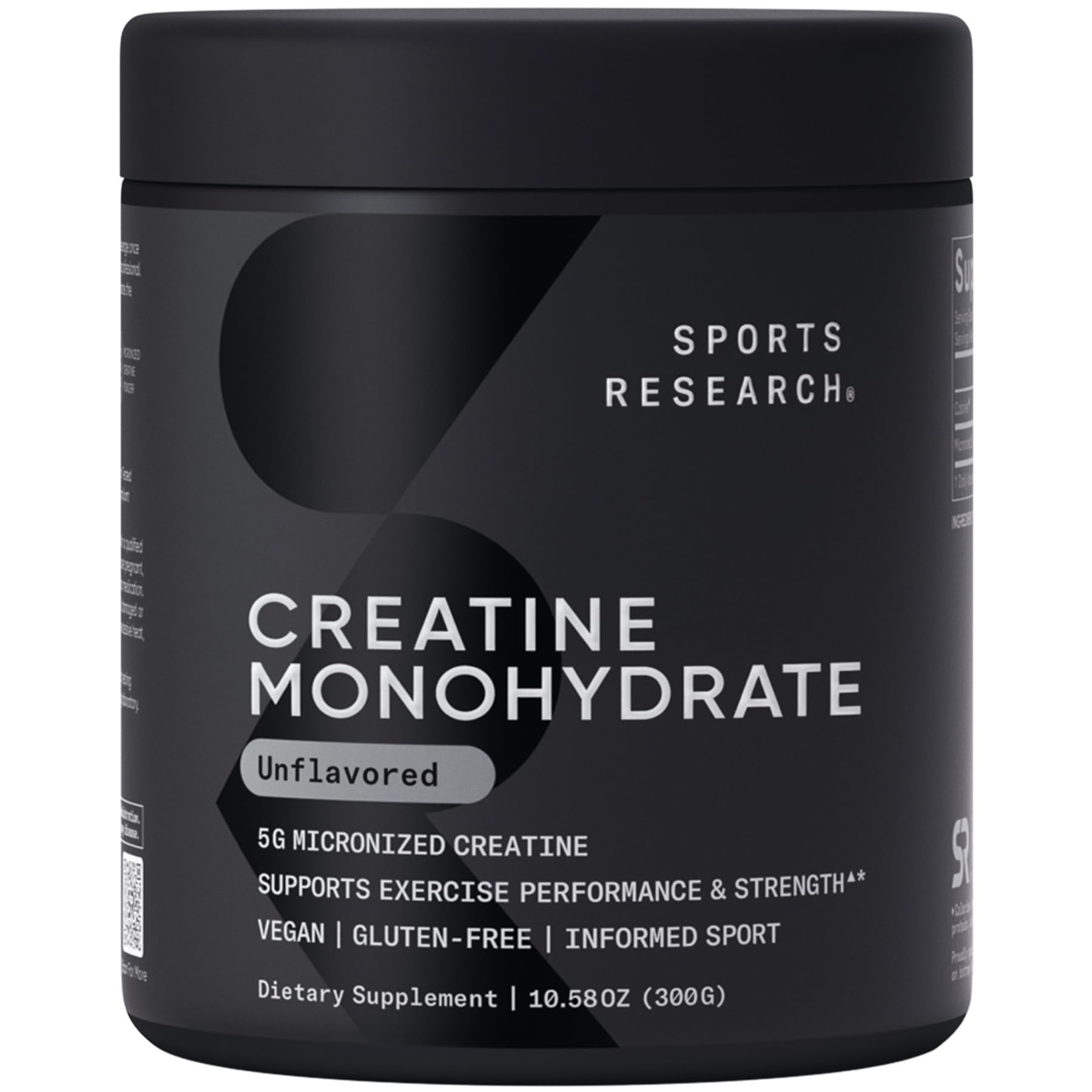 Sports Research Creatine Monohydrate bottle with label