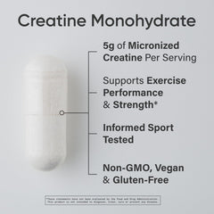 Sports Research Creatine Monohydrate Capsules bottle - side view