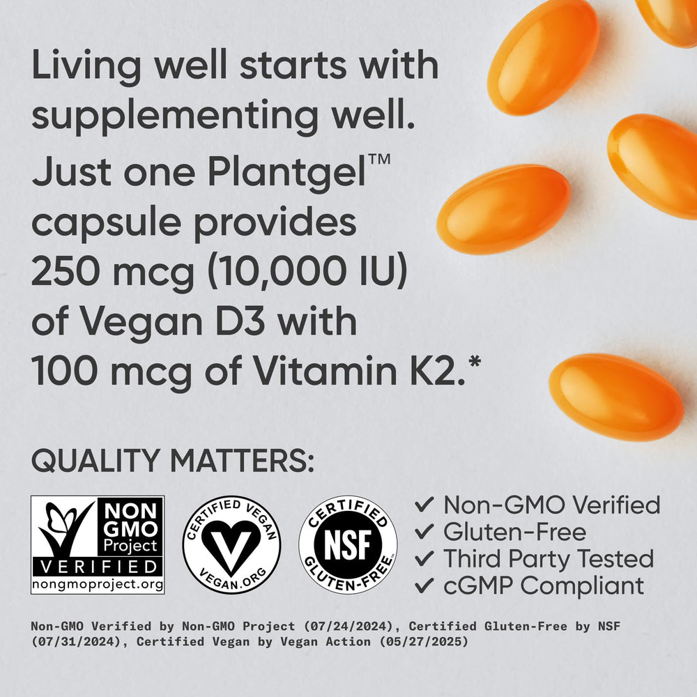 Non-GMO Verified and Vegan Certified logos on packaging