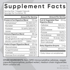 Bottle of Sports Research Digestive Enzymes with Probiotics & Ginger