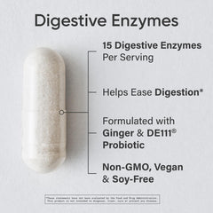 Ingredients and label overview for Digestive Enzymes with Probiotics & Ginger