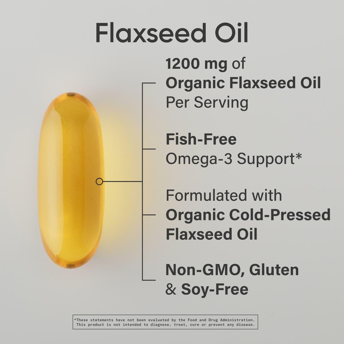 Close-up of flaxseed oil softgel capsules