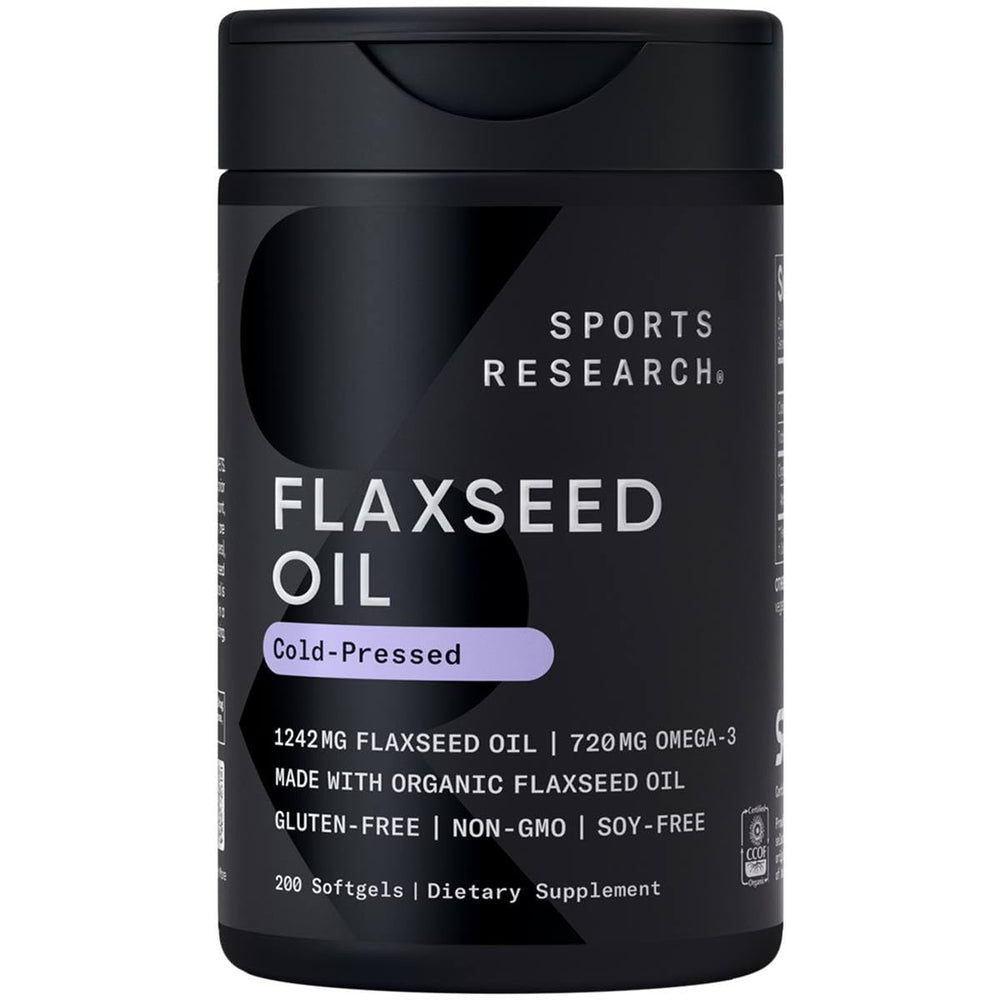 Sports Research Flaxseed Oil Softgels bottle - 1242mg, 200 count (main image)