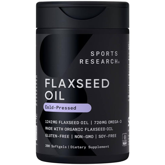 Sports Research Flaxseed Oil Softgels bottle - 1242mg, 200 count (main image)