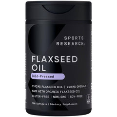 Sports Research Flaxseed Oil Softgels bottle - 1242mg, 200 count (main image)
