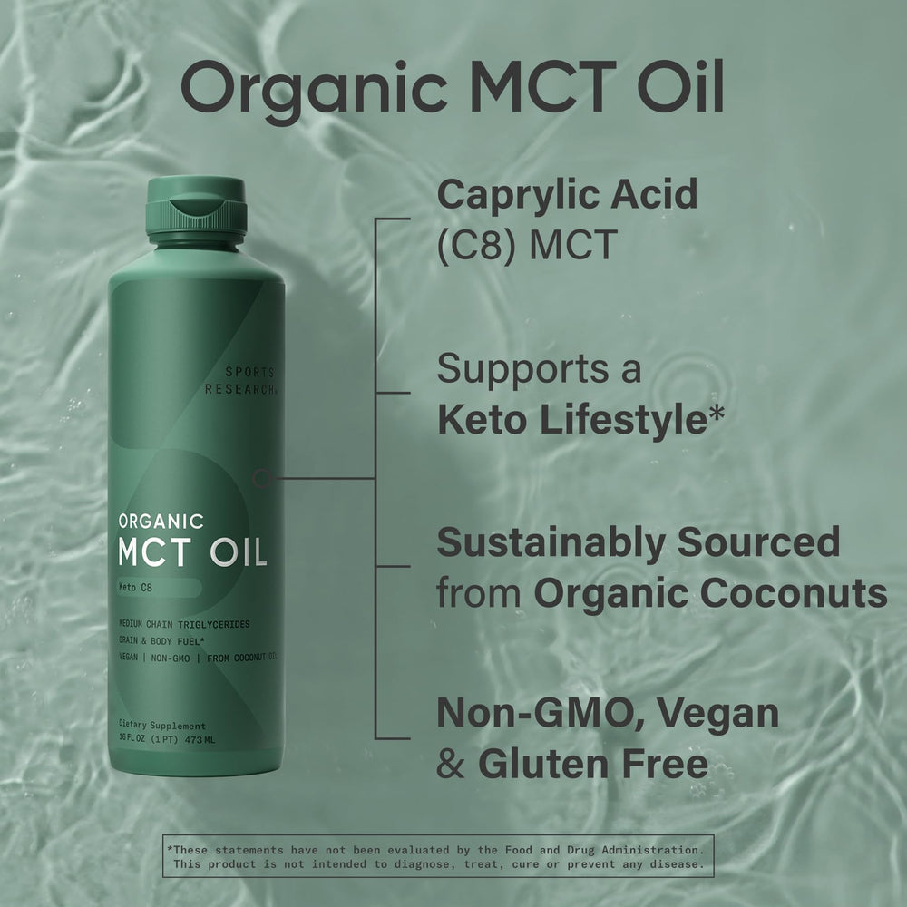 Close-up of C8 Caprylic Acid feature on packaging