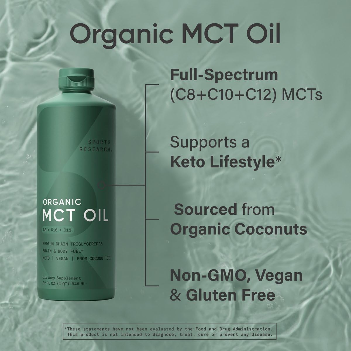 Sports Research Keto MCT Oil blended into a smoothie for lasting fuel.