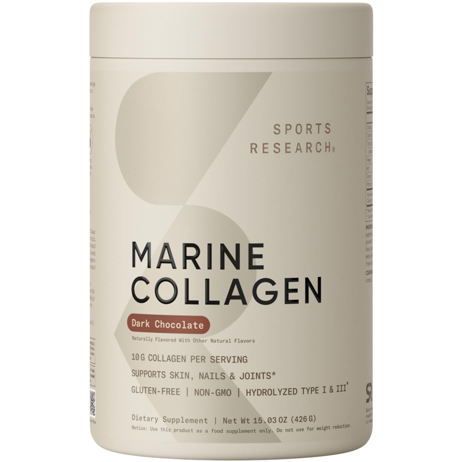 Hero image: Sports Research Marine Collagen Peptides in Dark Chocolate