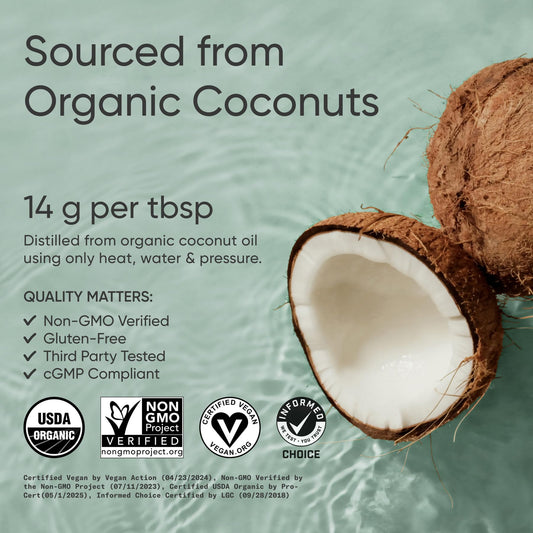 Back label with ingredients and certifications