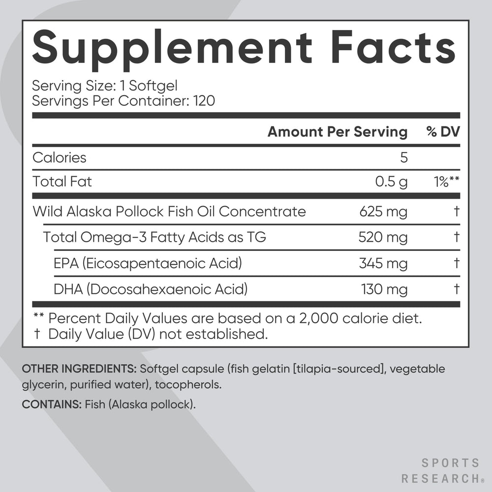 MSC certified sustainable Alaska Pollock fish oil