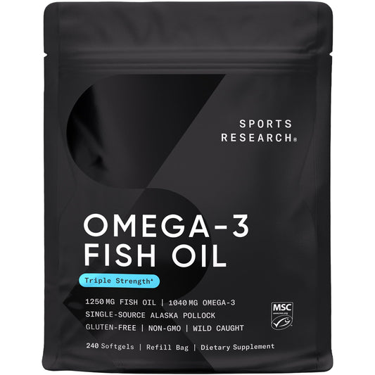 Sports Research Omega-3 Fish Oil bottle with 240 count