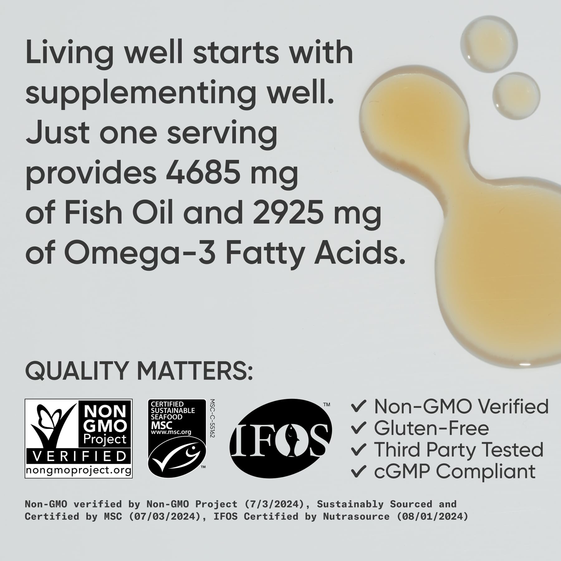 Sports Research Omega-3 dosing spoon illustrating customizable servings
