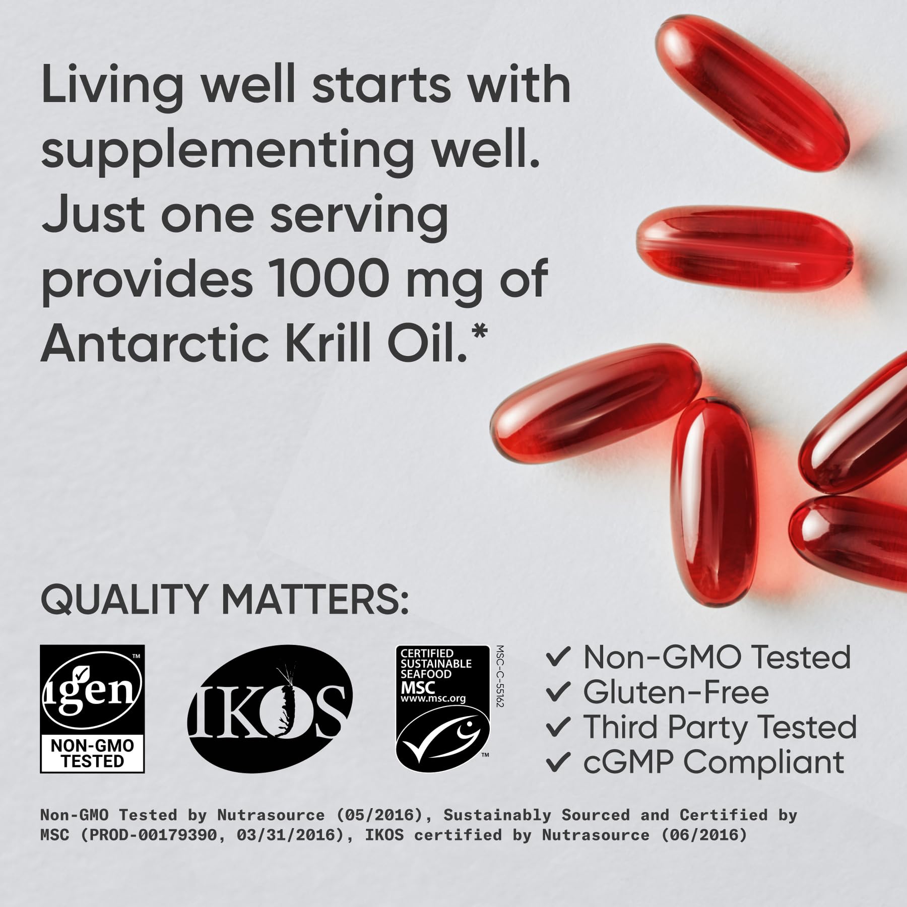 Softgels of Sports Research Omega-3 Krill Oil 1000mg Double Strength