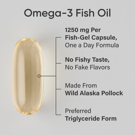 Close-up of burpless omega-3 softgel capsules
