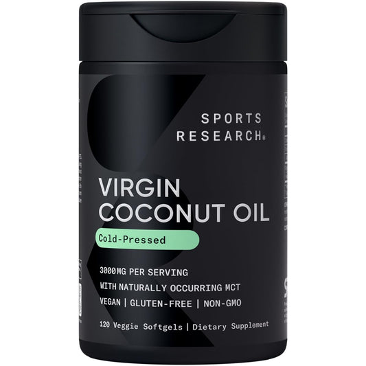 Hero image of Sports Research Organic Coconut Oil Capsules bottle