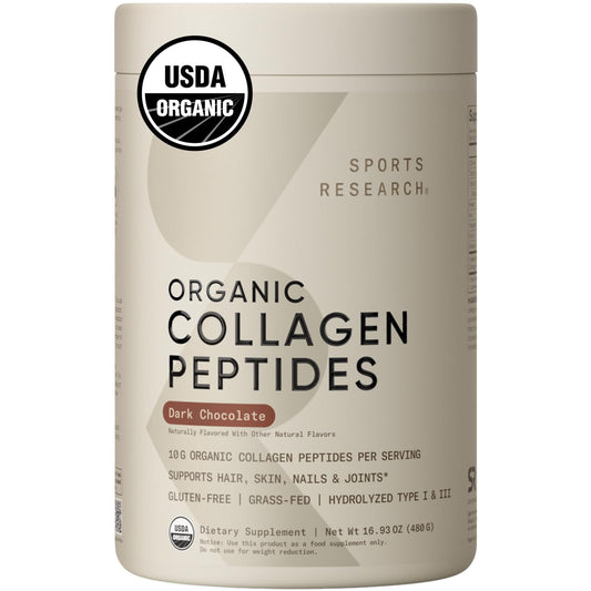 Sports Research Organic Collagen Powder Dark Chocolate 30 Servings hero image