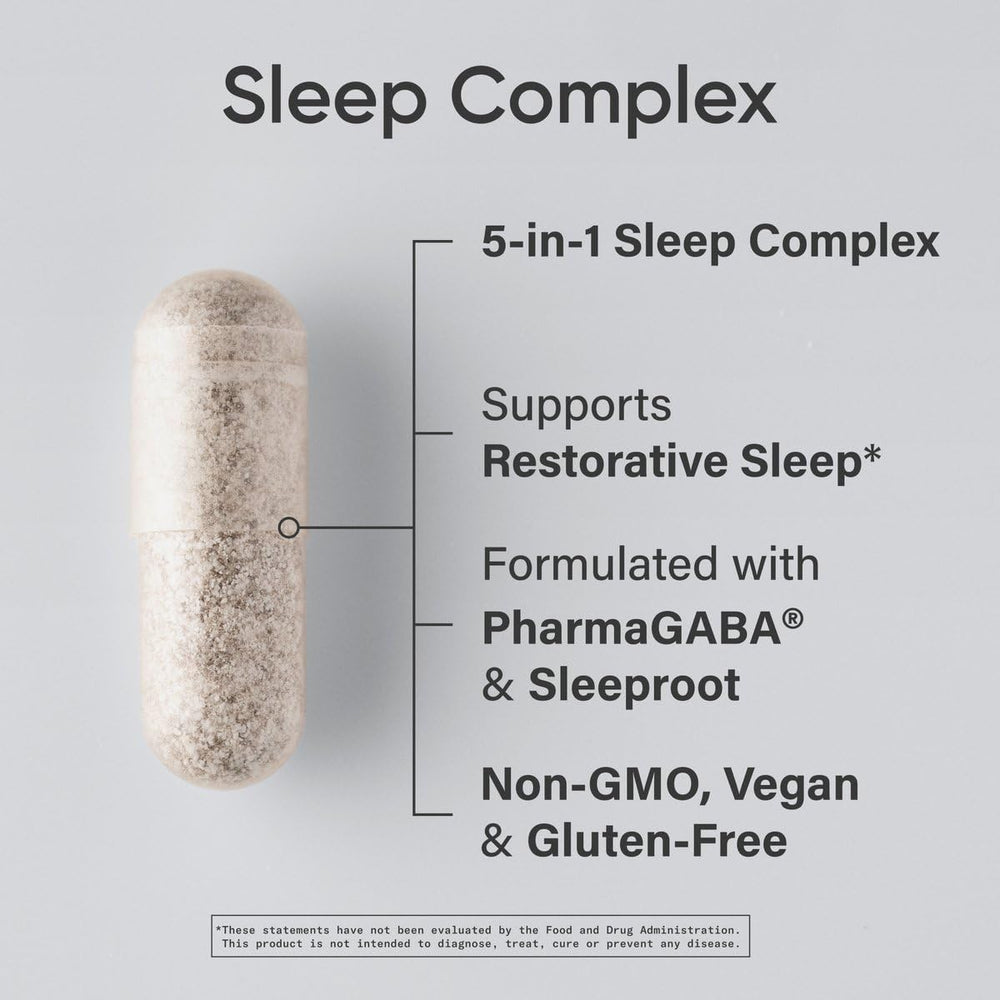 Close-up of Sleep Complex ingredients panel