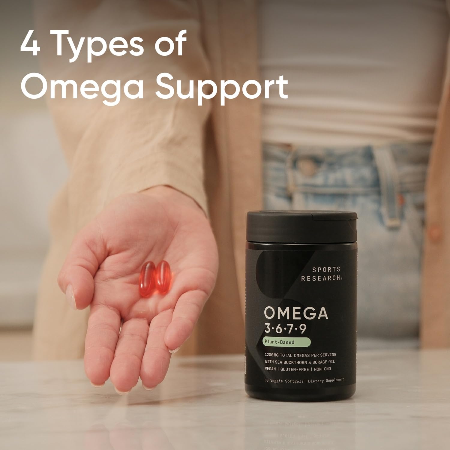 Plant-based oils blend used in Sports Research Omega 3-6-7-9 softgels