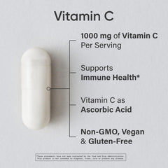 Close-up of Vitamin C bottle label