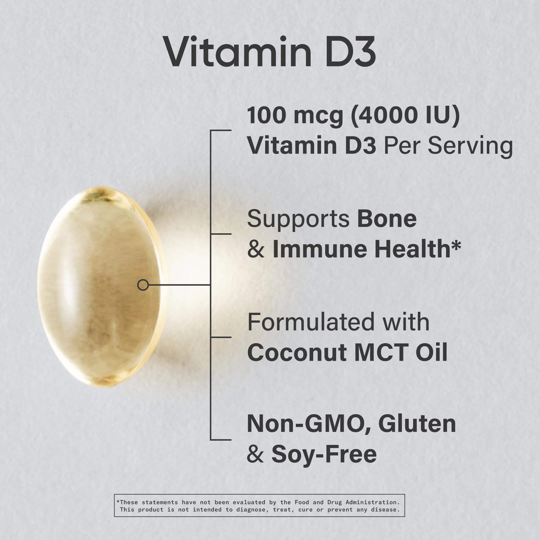 Bottle close-up of Sports Research Vitamin D3 4000 IU with coconut MCT oil