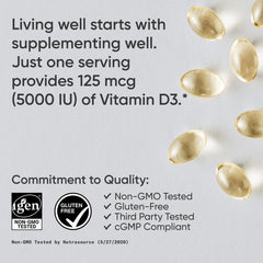 Cholecalciferol Vitamin D3 with coconut oil for enhanced absorption
