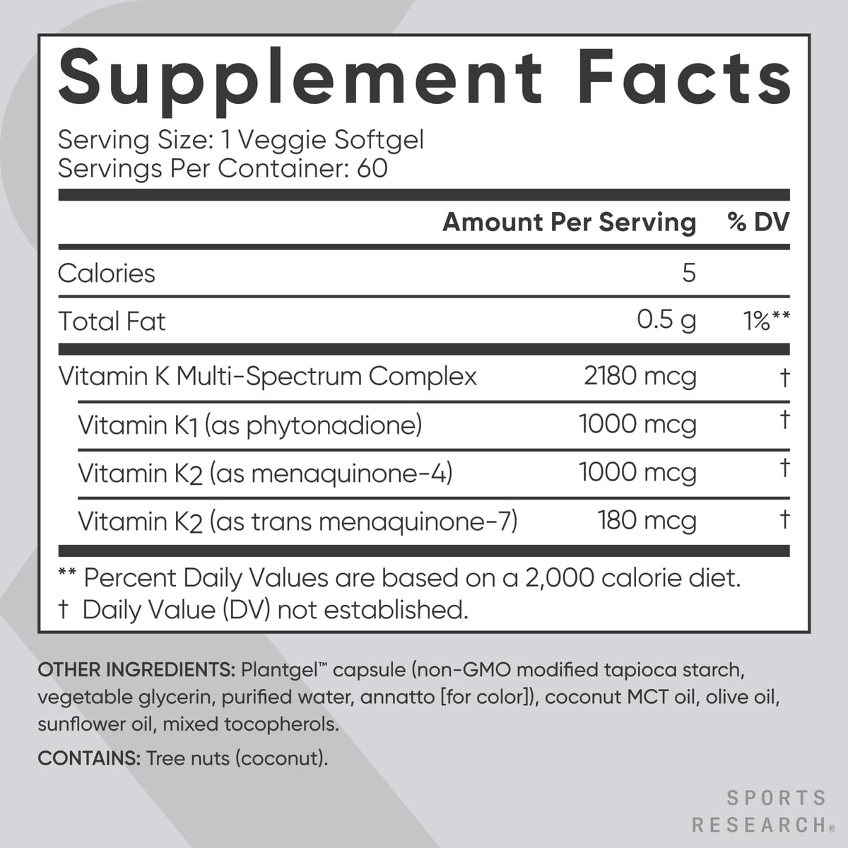 60 softgels per bottle highlighted