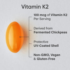Sports Research Vitamin K2 MK-7 bottle back panel with nutrition facts