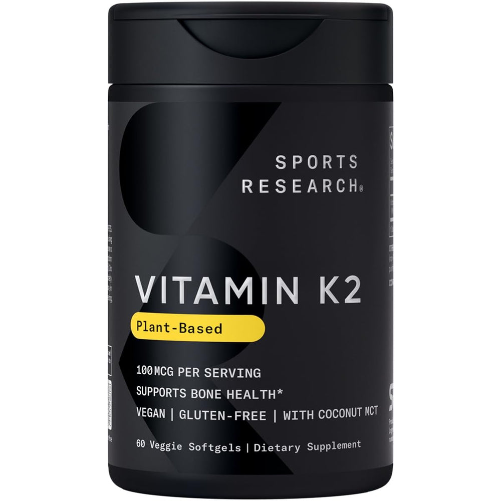 Sports Research Vitamin K2 MK-7 60-veggie softgels bottle front view