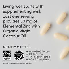 IGEN Non-GMO verification seal on zinc supplement packaging