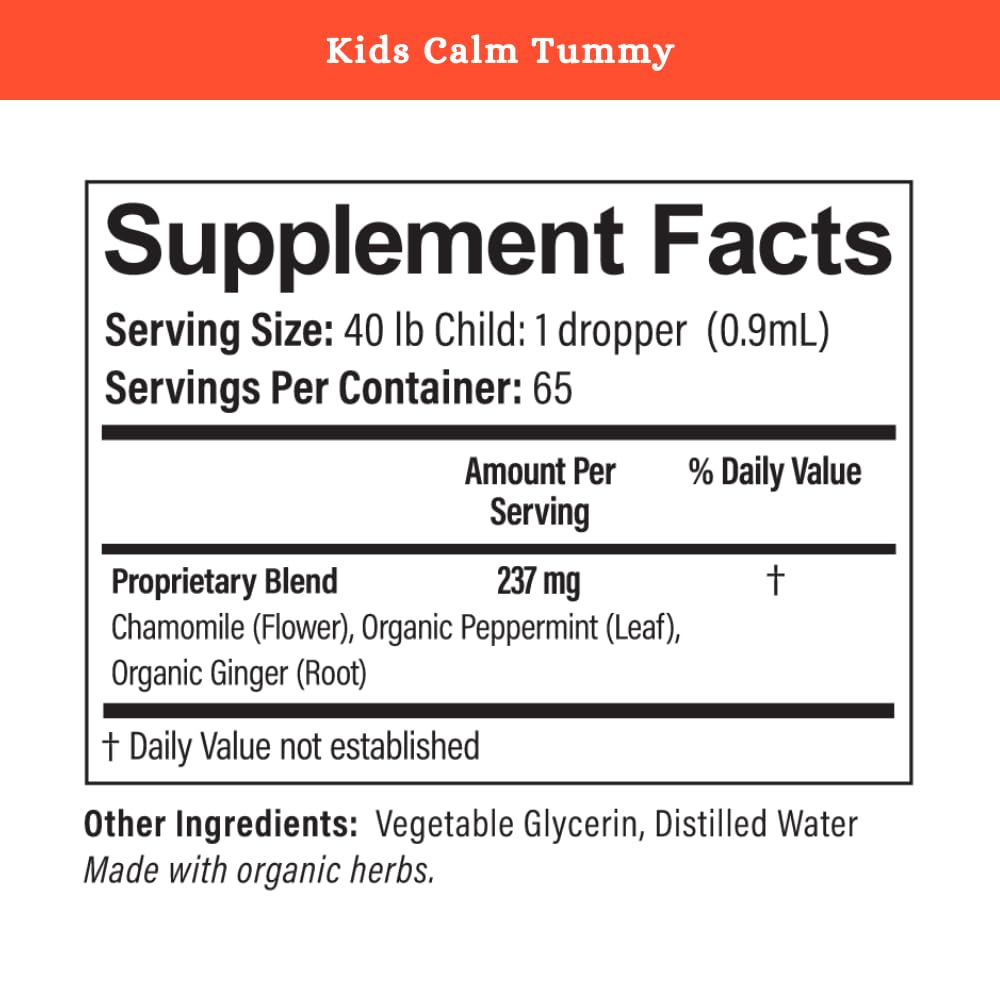 Close-up of SPRIGS Kids Calm Tummy bottle